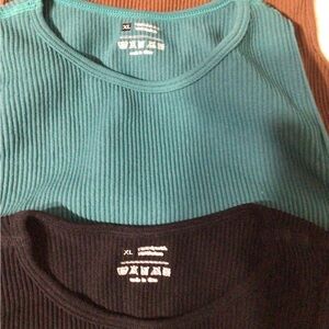 Women's Teal and Black Crop Tops